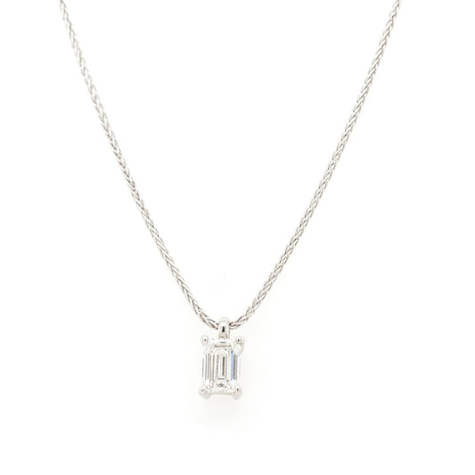 White gold diamond pendant and chain.