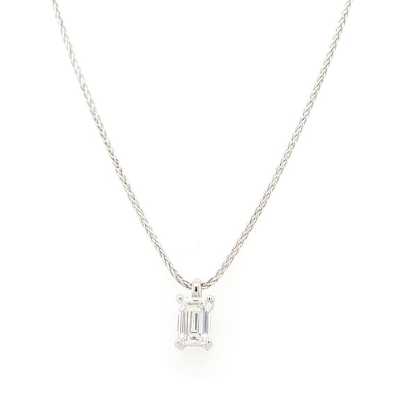 White gold diamond pendant and chain.