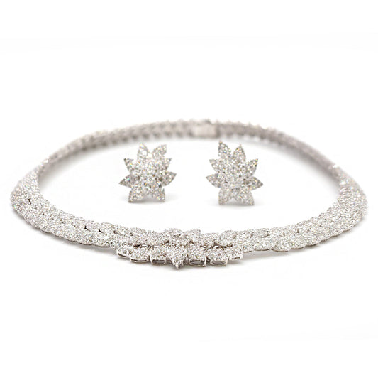 Diamond Riviera necklace in gold and silver.