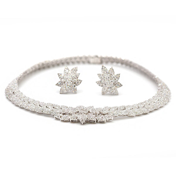 Diamond Riviera necklace in gold and silver.