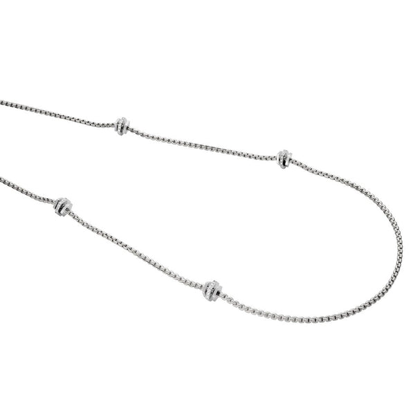 FOPE white gold necklace with diamond set rondels.