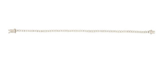 Diamond Line Bracelet, 4.01 carat total, 18ct White Gold