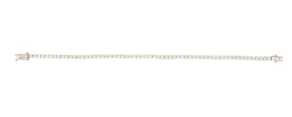 Diamond Line Bracelet, 4.01 carat total, 18ct White Gold
