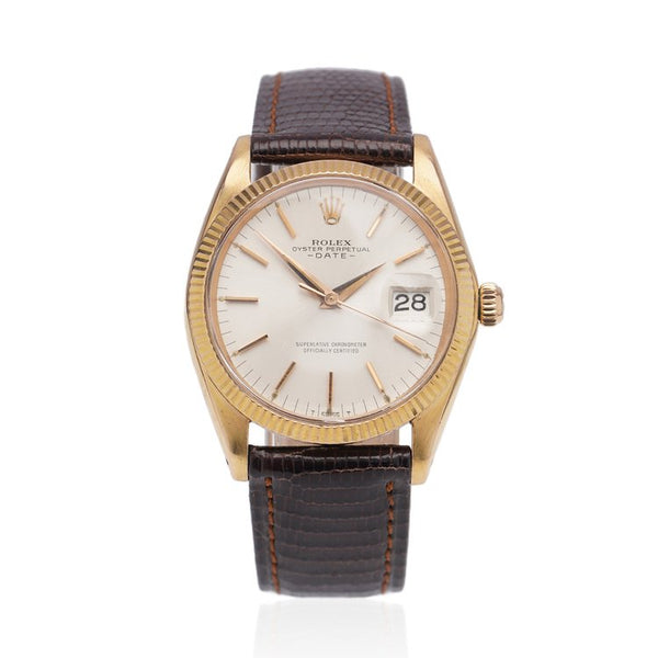 Vintage Rolex Oyster Perpetual Date 18ct Yellow Gold 34mm Automatic Watch, Ref 1503
