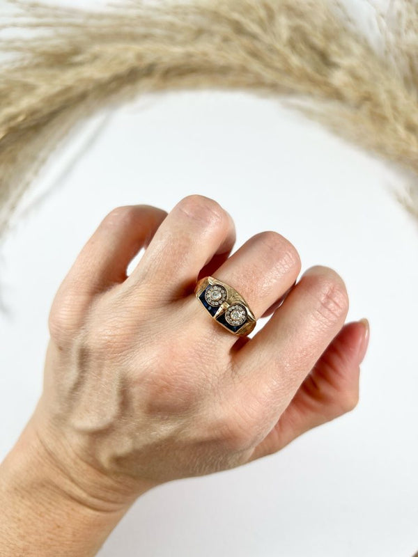 Vintage Owl Cocktail Ring In 18 Carat Rose Gold With Diamonds And Sapphires