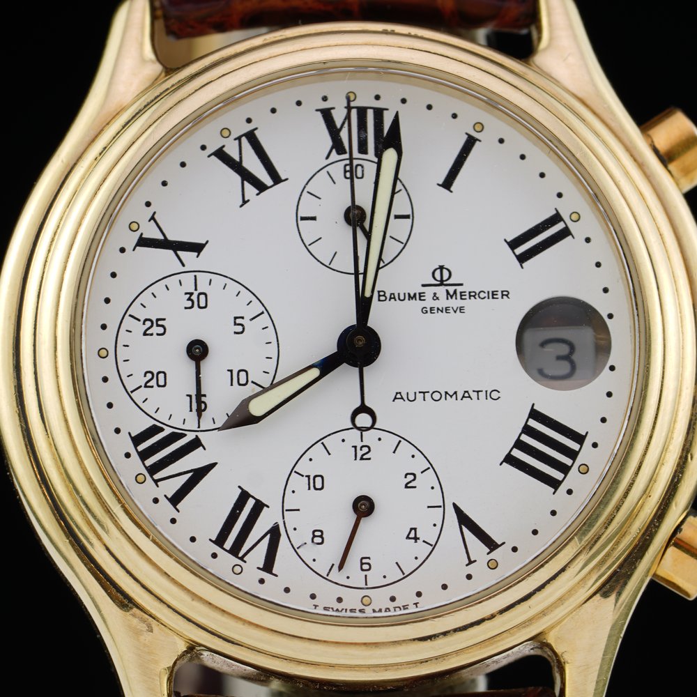 Baume and Mercier Baumatic 18ct Yellow Gold Chronograph Watch