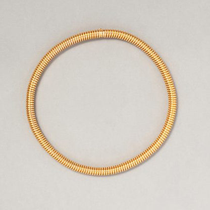 Vintage 18ct Yellow Gold Tubogas Collar Necklace, Mid 20th century Circa 1960s. Master mark Weingrill