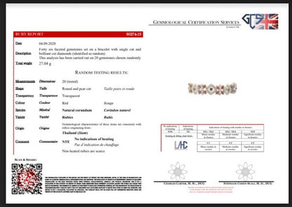 Vintage 3.52ct Thai Ruby and Diamond Bracelet, in 18ct yellow and white gold, Circa 1970s, with GCS certificate