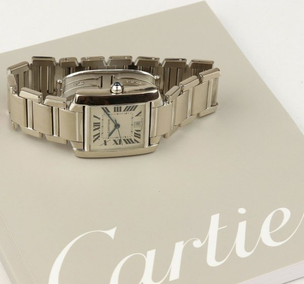 Cartier Gents 2366 Tank Française 18ct White Gold 28mm Auto, Papers
