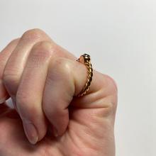 Old Cut Diamond Solitaire 18ct Gold Twisted Pinky Ring