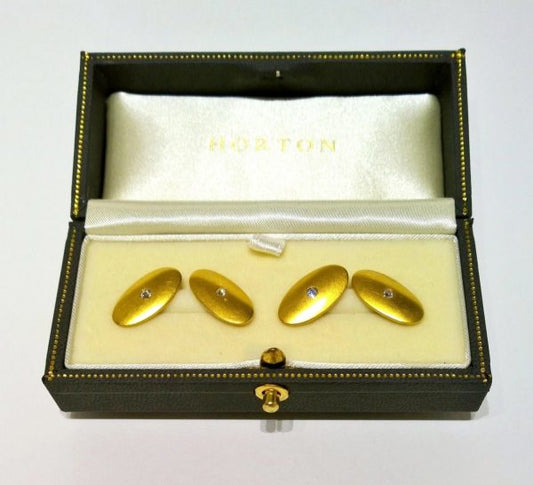 Antique Gold and Old Cut Diamond Cufflinks, Circa 1900