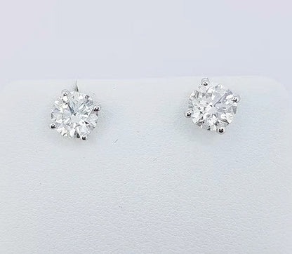 2.30ct Diamond Solitaire Stud Earrings, colour G, clarity SI2, With Certificate. Mounted in 18ct white gold, with post and butterfly fittings