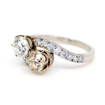 Antique Art Deco Two Stone Diamond Ring