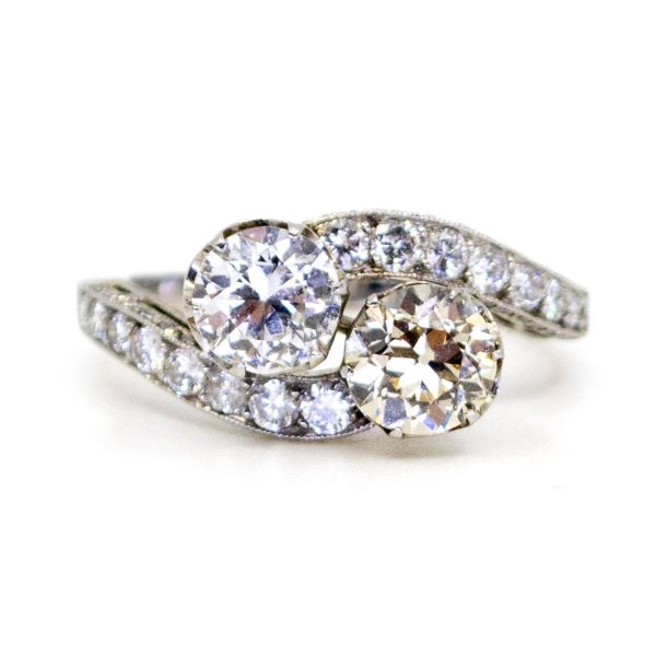 Antique Art Deco Two Stone Diamond Ring