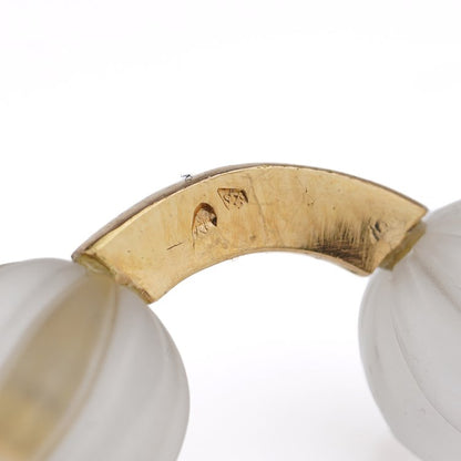 Vintage French Carved Rock Crystal Cufflinks with Sapphires