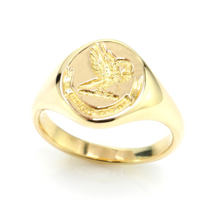 Gents 18ct Yellow Gold Signet Ring with Dragon