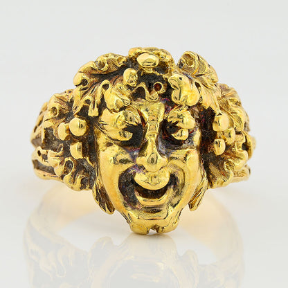 Rare Art Deco Buccellati Dionysis 18ct Yellow Gold Ring