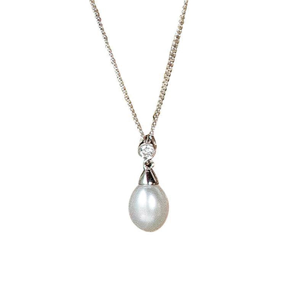 Freshwater Pearl and Diamond Pendant