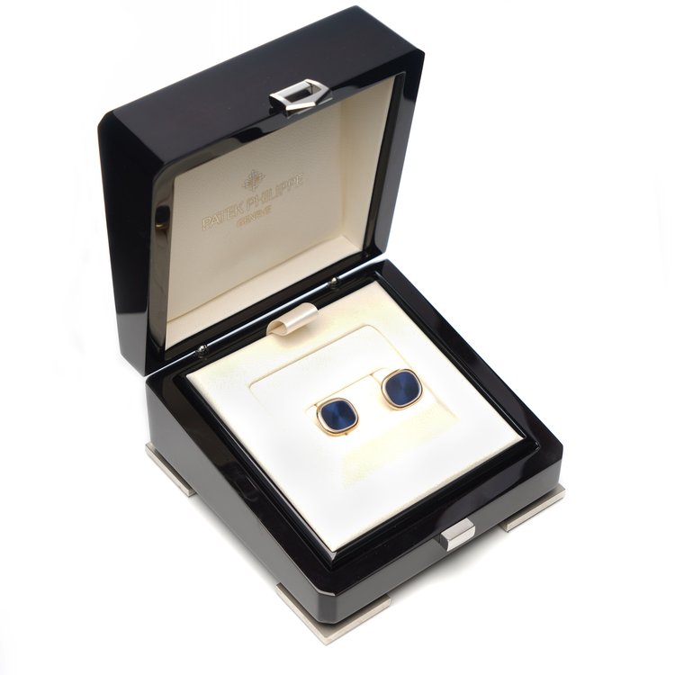 Vintage Patek Philippe Sapphire Crystal and 18ct Gold Cufflinks