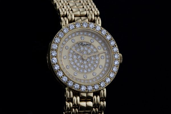 Chopard Ladies 18ct Yellow Gold Diamond Set Watch, Signed Original Box