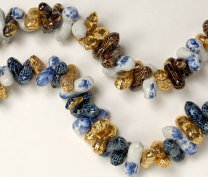 Contemporary Pauline Wiertz Ceramic Peanut Feeding The Birds Necklace