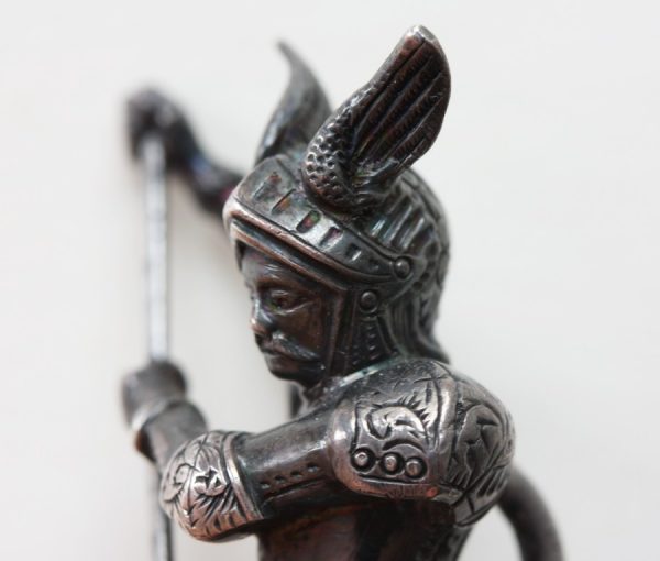 Art Nouveau Perseus and The Dragon Silver Stickpin Brooch