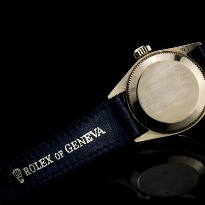 Vintage Rolex Ladies Datejust 18ct Yellow Gold Automatic Watch with Rare Silver Dial, Ref 6517-8, on original Rolex leather strap, Circa 1969