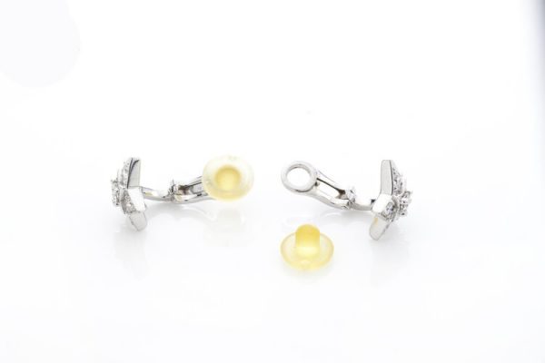 Chanel 0.80ct Diamond and 18ct White Gold Star Clip On Earrings; set with 0.80 carats round brilliant-cut diamonds, Signed, In Original Box