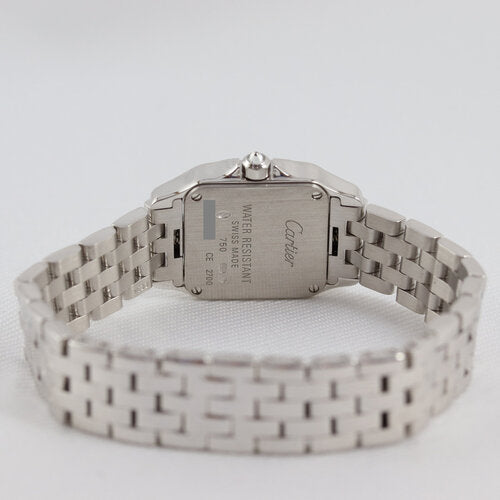 Cartier Ladies Santos Demoiselle Diamond 18ct White Gold Quartz Watch, 18ct white gold bracelet with a double-fold hidden 18ct white gold clasp, with Cartier Box and Cartier service papers dated 2018