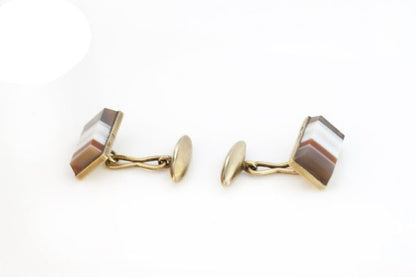 Faberge Antique Russian Agate and Silver Cufflinks