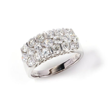 Vintage Diamond Three Row Dress Ring, 3.80 carats
