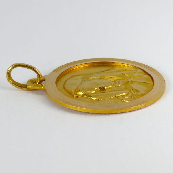 French Virgin Mary 18ct Yellow Gold Medal Pendant