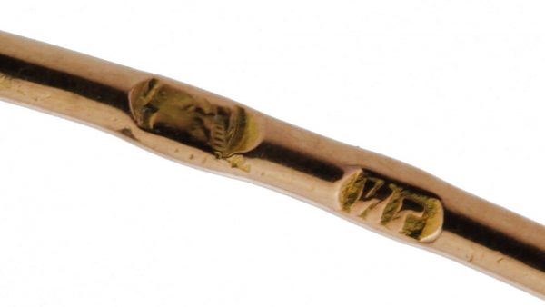 Antique Russian Demantoid Garnet Brooch Pendant in 14ct Rose Gold