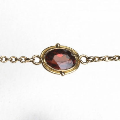 Antique Edwardian Garnet and Gold Long Chain Necklace, Circa 1910