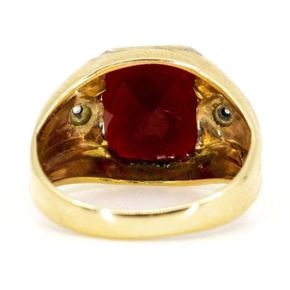 Vintage Carnelian and Diamond Ring