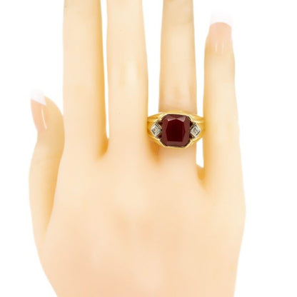 Vintage Carnelian and Diamond Ring