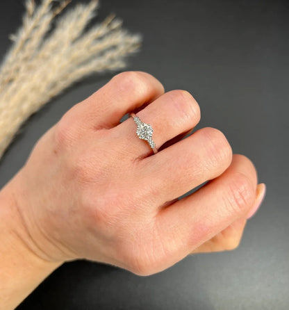 Antique Diamond Engagement Ring In Platinum