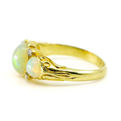 Antique Victorian Opal and Diamond Ring