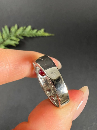 Vintage Diamond And Ruby Cocktail Ring In 18 Carat White Gold