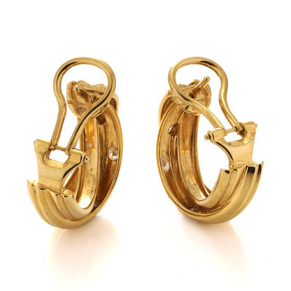 Vintage Cartier 18ct Yellow Gold Constellation Trinity Hoop Earrings with 0.56cts Diamonds