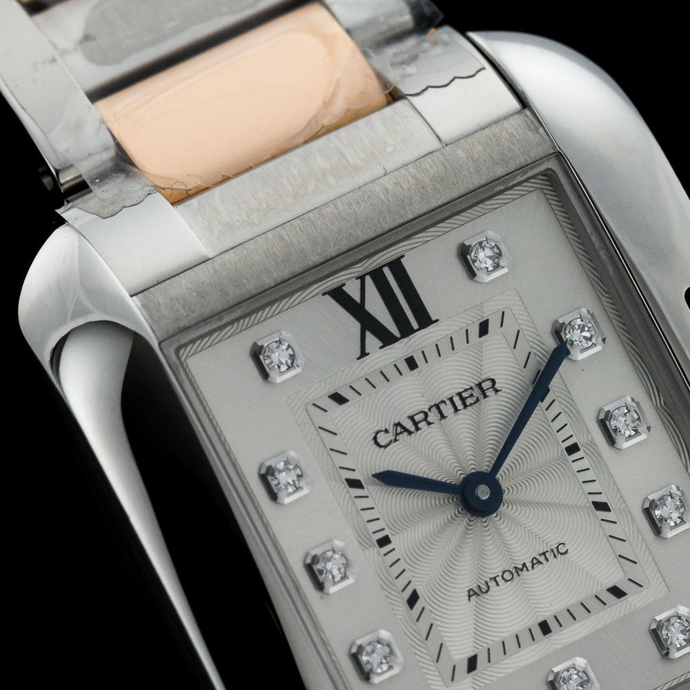 Cartier Tank Anglaise WT1000025 Steel and Rose Gold Watch with Box and Papers and Cartier Warranty, 2014 Unworn and Mint Condition