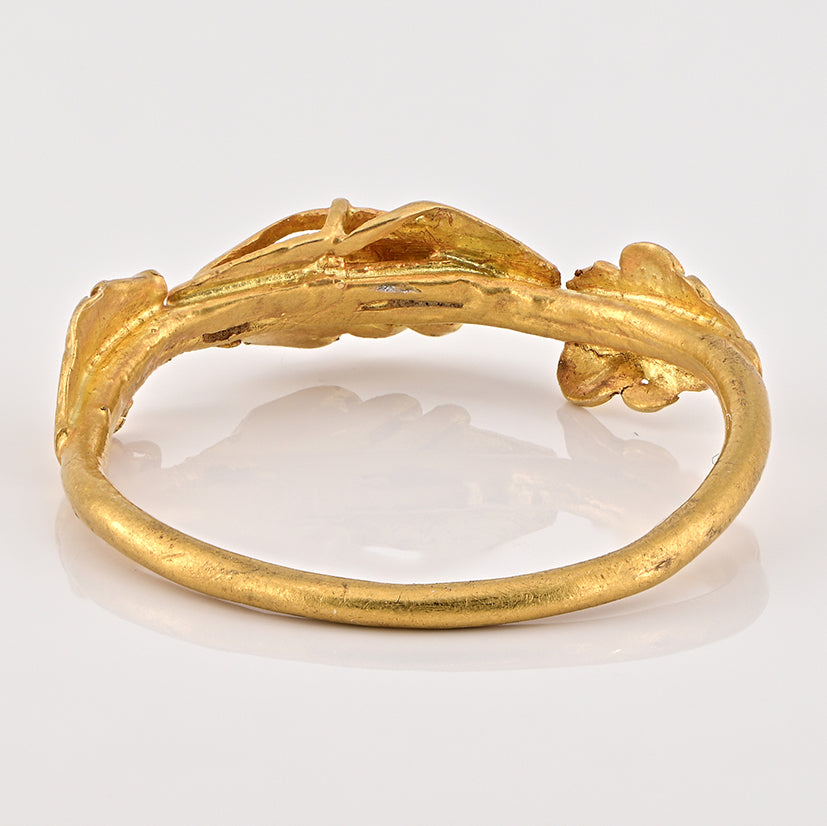 Rare Antique 14th 15th Century High Carat 22ct 24ct Gold Fede Ring, Interlocking Hands, from a private Italian collection