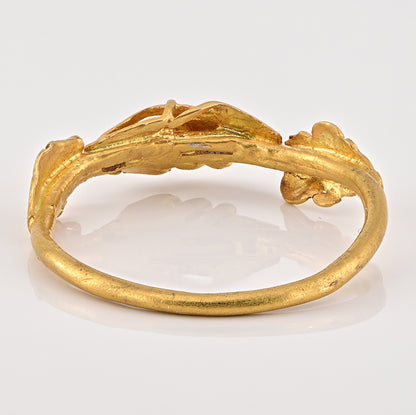 Rare Antique 14th 15th Century High Carat 22ct 24ct Gold Fede Ring, Interlocking Hands, from a private Italian collection