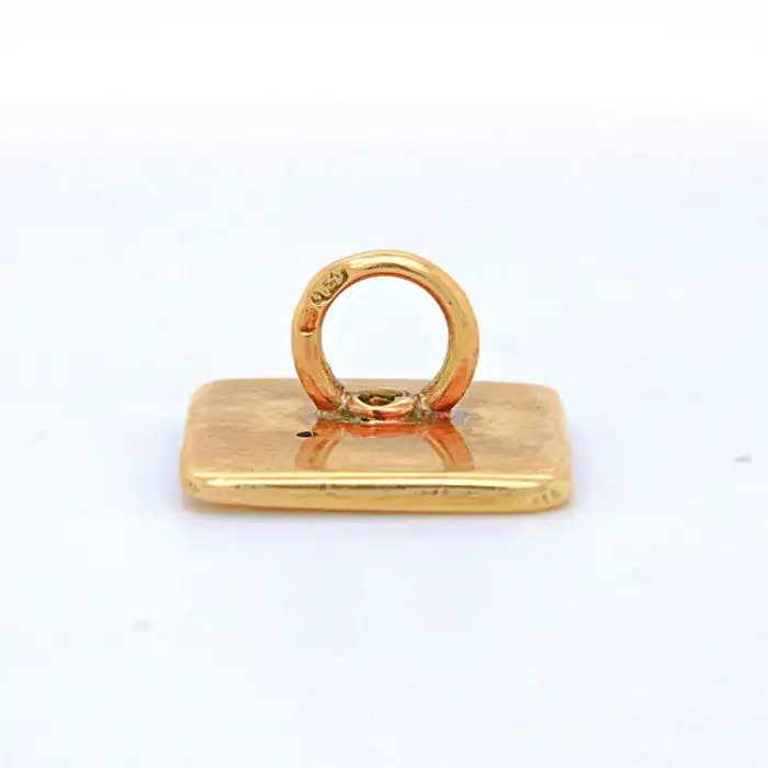 Art Deco Square Shaped Yellow Gold Cufflinks with Old Cut Diamonds and White Enamel