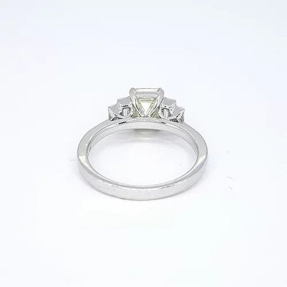 Emerald Cut Diamond and Platinum Engagement Ring, 1.54 carats