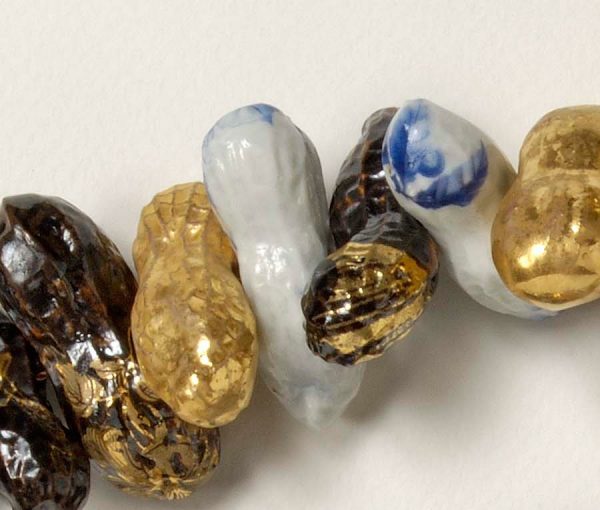 Contemporary Pauline Wiertz Ceramic Peanut Feeding The Birds Necklace