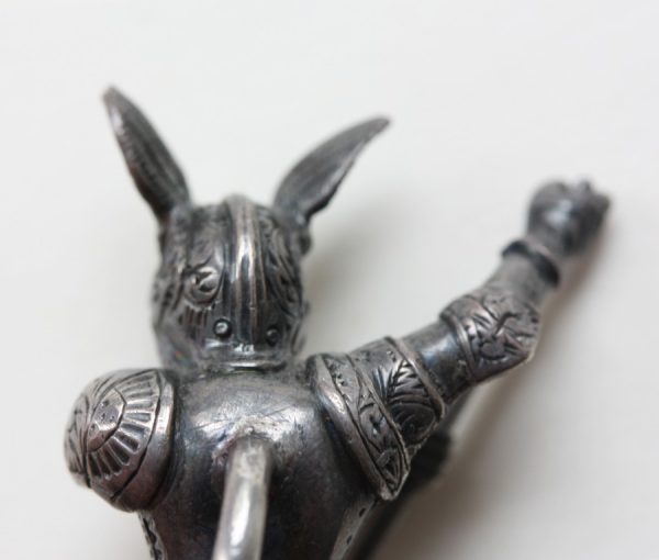 Art Nouveau Perseus and The Dragon Silver Stickpin Brooch