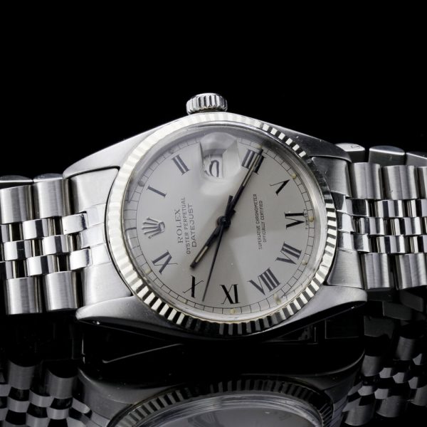 Vintage 1970s Rolex Datejust 16014 Automatic Watch with Buckley Dial