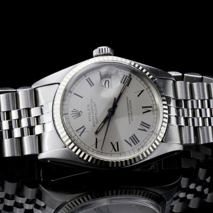 Vintage 1970s Rolex Datejust 16014 Automatic Watch with Buckley Dial