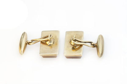 Faberge Antique Russian Agate and Silver Cufflinks